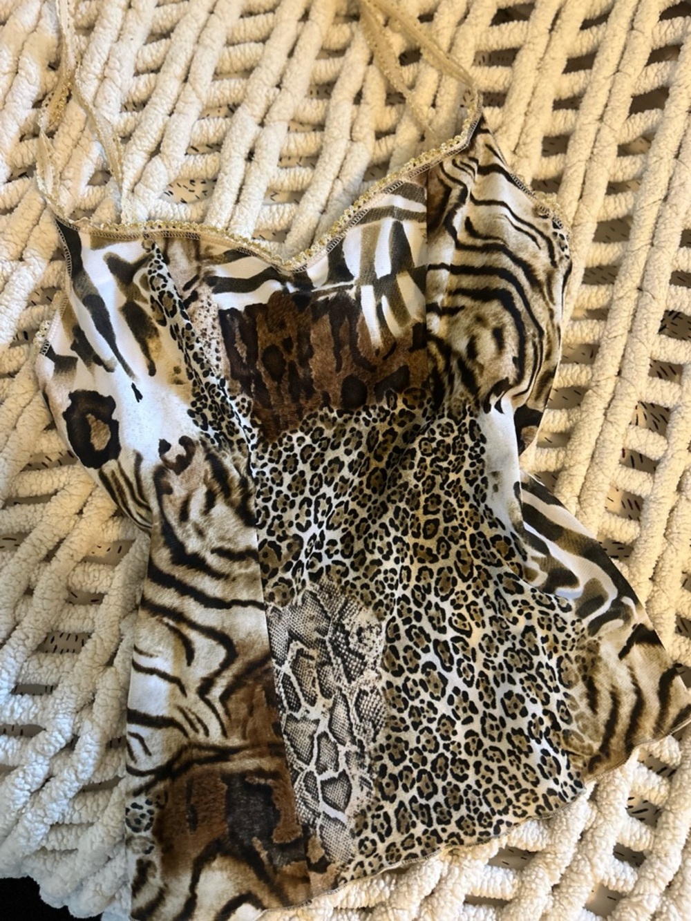 90s Vintage Animal Print Going Out Cami